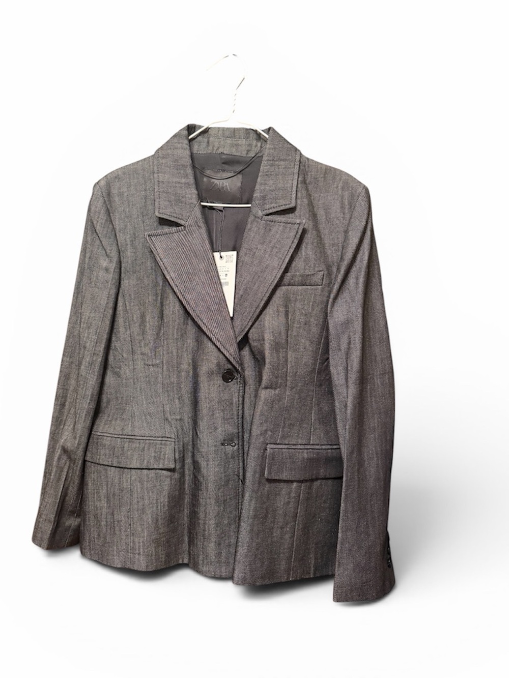 Charcoal Black Denim Blazer & Wide-Leg Jeans Set - Picture 8 of 10